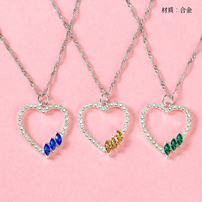 Micro - set Zircon Heart - shaped Necklace M.43
