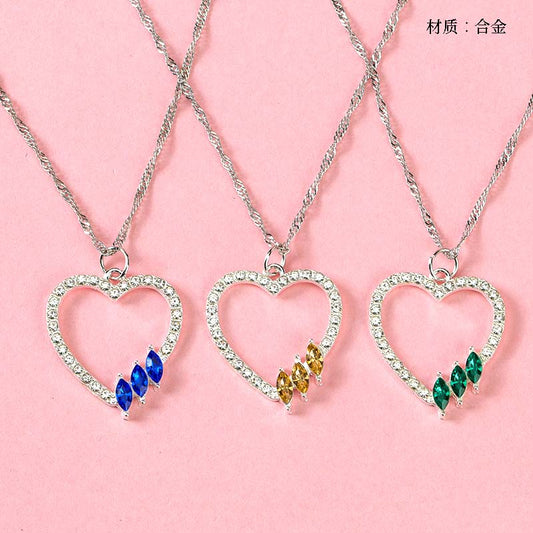 Micro - set Zircon Heart - shaped Necklace M.43