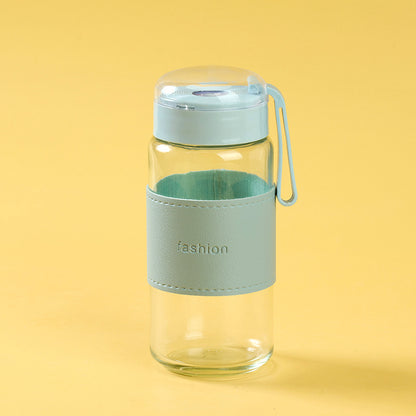 Constellation-themed Glass Cup with Leather Sheath and Drawstring (320ML) M.17