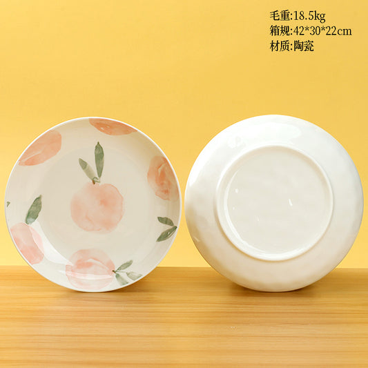 8 - inch Printed Rainstone Plate (with Peach Pattern) M.66 JPDB