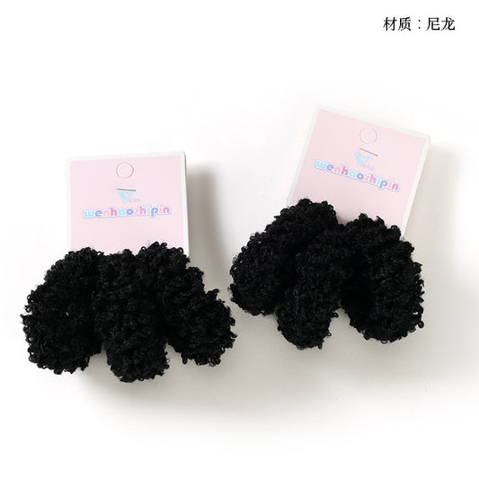 M42 3 New-Style Black Teddy Fleece Hair Ties