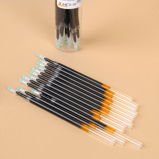 Zhongxuan 056ST Retractable Pen Refills 12pcs Black 0.5mm ST Nib Quick-Dry for Students M.82