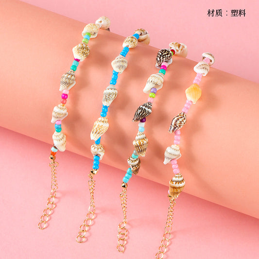 Colorful Rice Bead Conch Bracelet  M.43