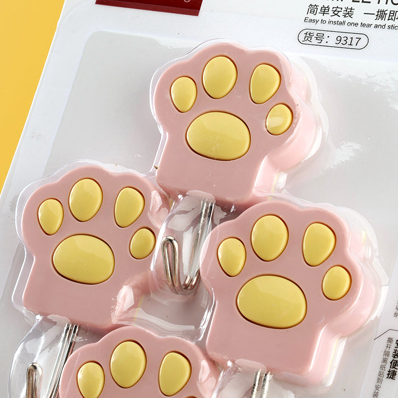 Qiaoxiaoya Model 9317 Adhesive Hooks - 4 Pcs Cat Claw Design M.16