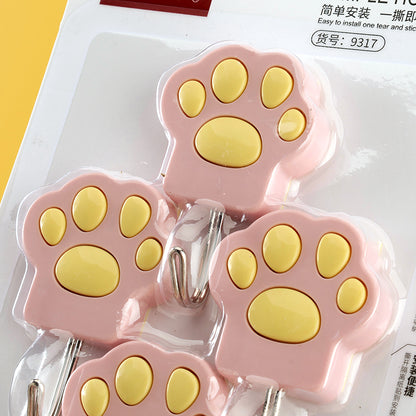 Qiaoxiaoya Model 9317 Adhesive Hooks - 4 Pcs Cat Claw Design M.16