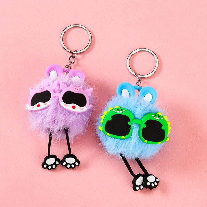 Cartoon Dangling Sunglasses & Pom-pom Bag Charm M.41 M.46 M.72