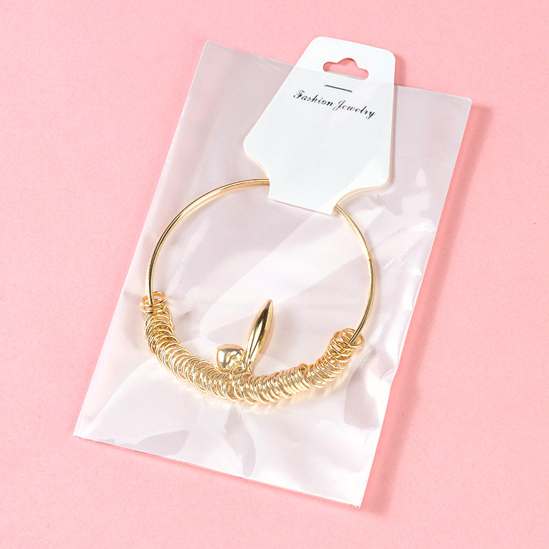 Gold Circle Pendant Bangle  M.43