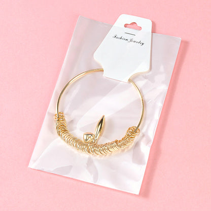 Gold Circle Pendant Bangle  M.43