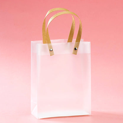 Bolsa de regalo pequeña transparente esmerilada con remaches (vertical) 7,87 x 2,76 x 5,91 pulgadas 