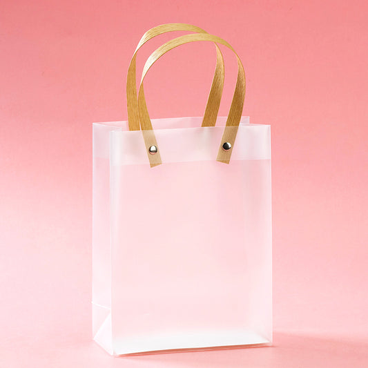 Bolsa de regalo pequeña transparente esmerilada con remaches (vertical) 7,87 x 2,76 x 5,91 pulgadas 