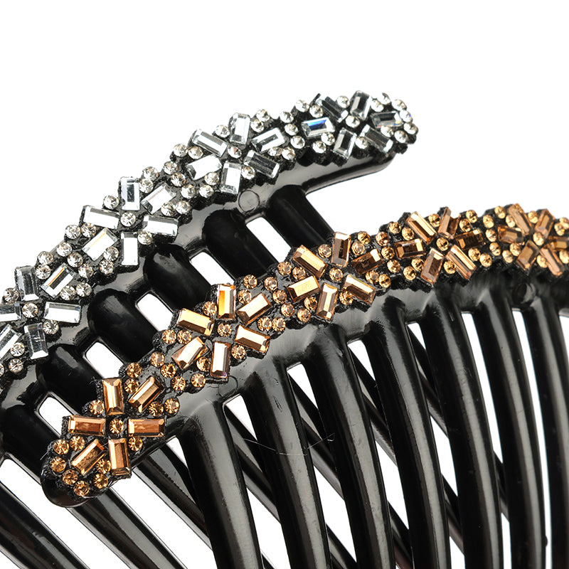 M42 Glass Rhinestone Hair Comb with 7 Tines