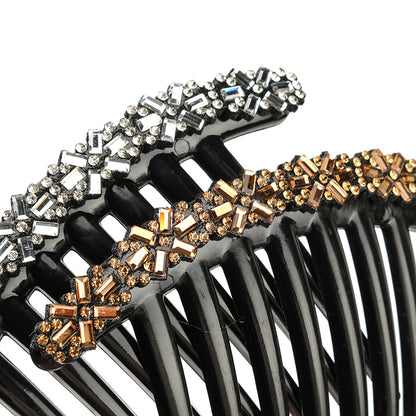 M42 Glass Rhinestone Hair Comb with 7 Tines