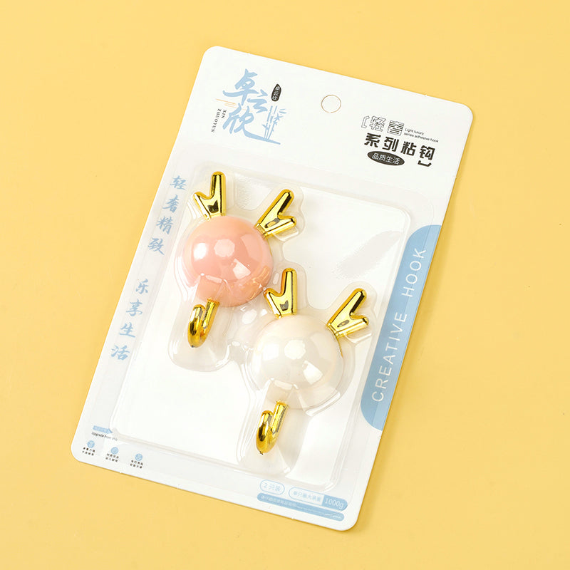 Zhuo Yunxin 5640 Two Little Deer Antler Adhesive Hooks M.16