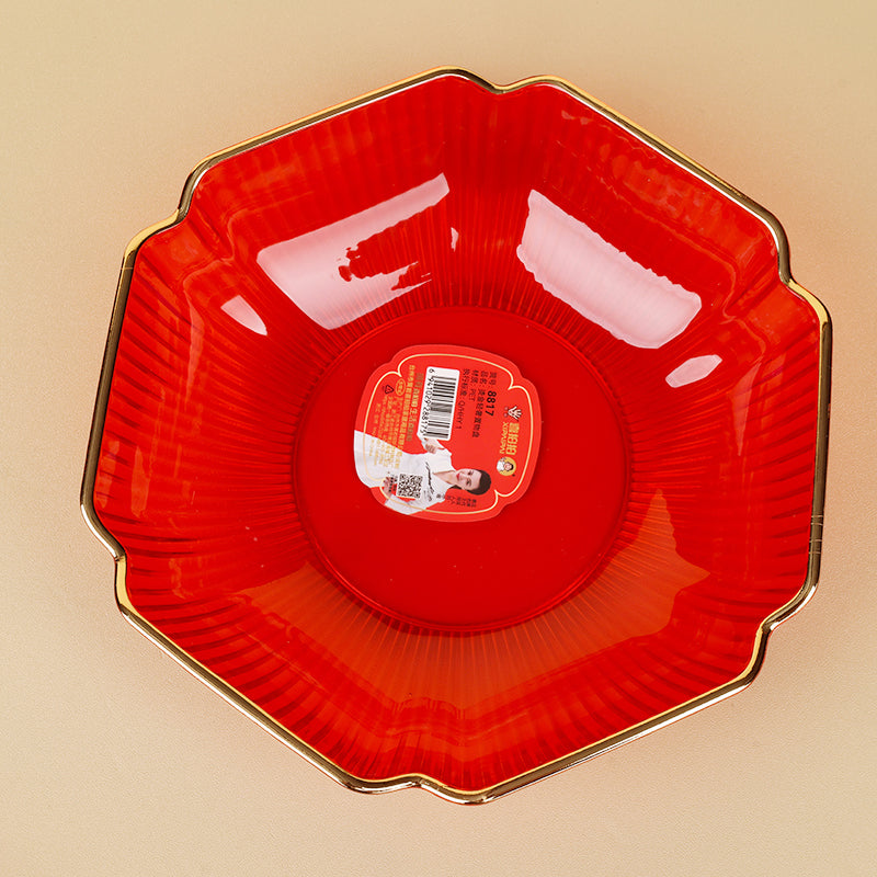 8817 Gilded Wedding Hexagonal Fruit Plate (18*5.5cm) M.20