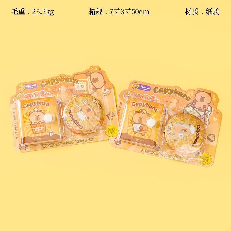 XX-7021 Capybara Badge Notebook Set with Hidden Badge 2-in-1 Storage & Record 14*18cm M.81