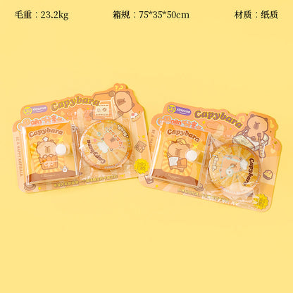 XX-7021 Capybara Badge Notebook Set with Hidden Badge 2-in-1 Storage & Record 14*18cm M.81
