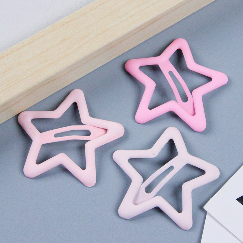 M42 Boxed Milk Tea-colored Five-pointed Star Bobby Pins (3 Pieces)