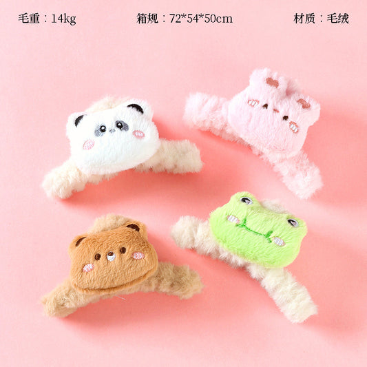 M42 4.33 Inch Single-Side Large Hair Claw with Plush Animal Series Design