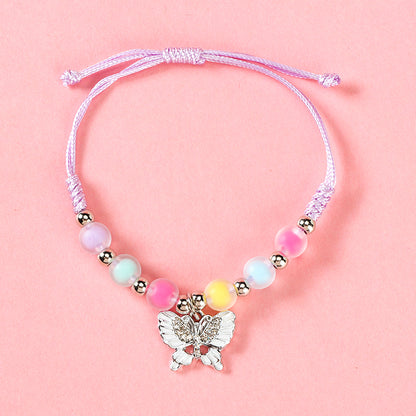 Frosted Bead Pendant Braid Bracelet  M.43