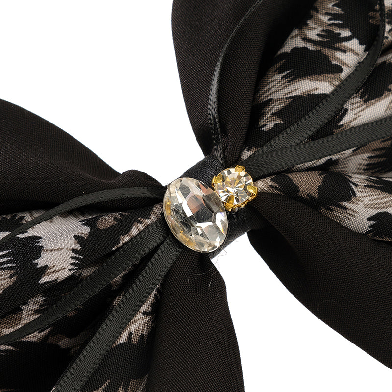 M42 Boxed Two-Tone Leopard Print Bow Duck Clips