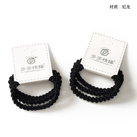 M42 3 Black Twisted Braid Hair Ties