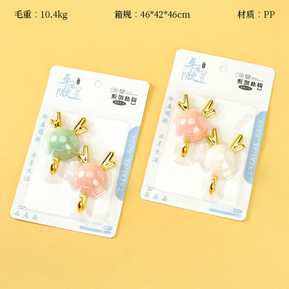 Zhuoyunxin Model 5640 Adhesive Hooks - 2 Pcs Small Deer Antler Design M.16