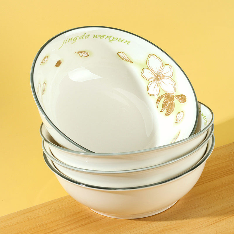 7-inch Printed Zhengu Bowl with Ice Magnolia Pattern M.66 JPDB