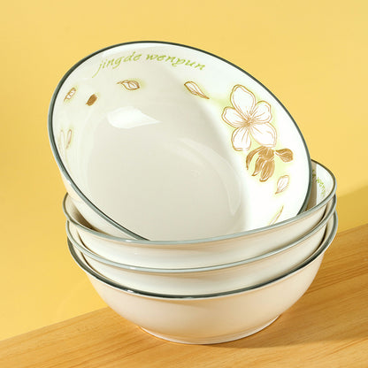 7-inch Printed Zhengu Bowl with Ice Magnolia Pattern M.66 JPDB