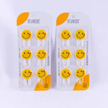 Model JDL309 Adhesive Hooks - 6 Pcs Smiley Face Design M.16
