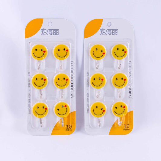 Model JDL309 Adhesive Hooks - 6 Pcs Smiley Face Design M.16