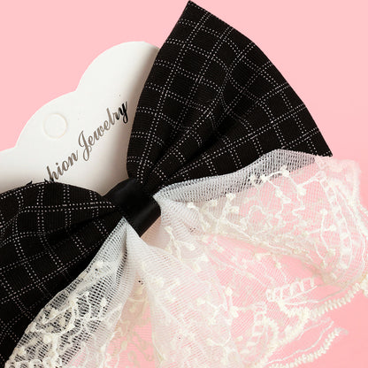 M42 Double - pattern Lace - plaid Bow - tie Duck Clips