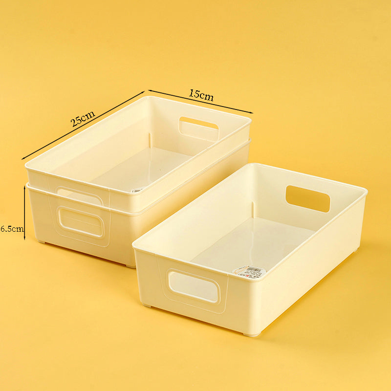 9409 White Rectangular Storage Box Food-Grade PP Minimalist Home Office Organizer M.67