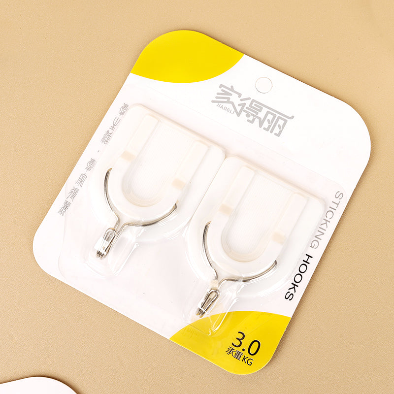Model JDL8023 Adhesive Hooks - 2 Pcs Pure White Door-Mounted Type M.16