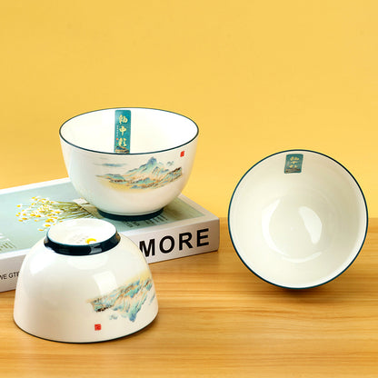 4.8 - inch Printed Millennium Bowl with Encountering Turquoise Pattern M.66 JPDB