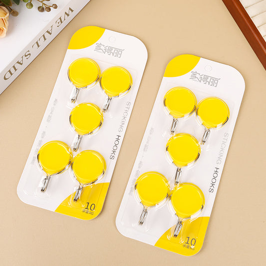 Model JDL384A Adhesive Hooks - 5 Pcs Solid Color Round External Hanging Type M.16