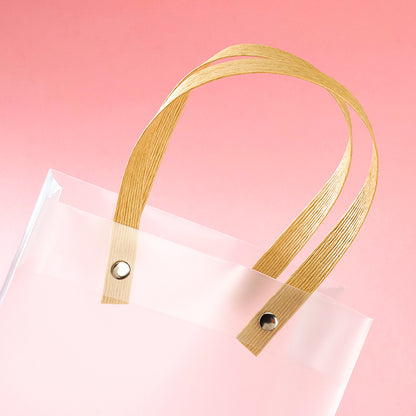 Bolsa de regalo pequeña transparente esmerilada con remaches (vertical) 7,87 x 2,76 x 5,91 pulgadas 