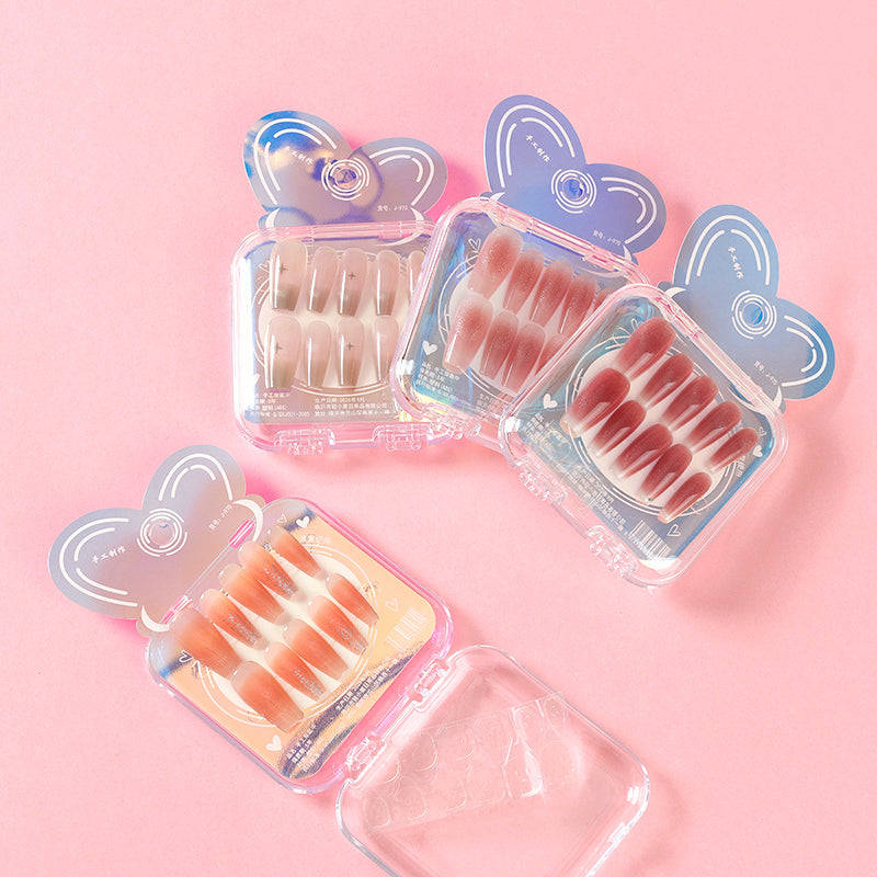 970 French Cat Eye Long Fake Nails M.52