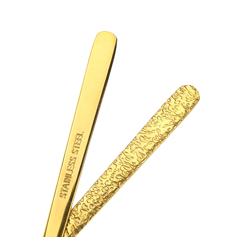 410 Korean-Style No.2 Hammered Pattern Spoon (Gold-Plated) M.66