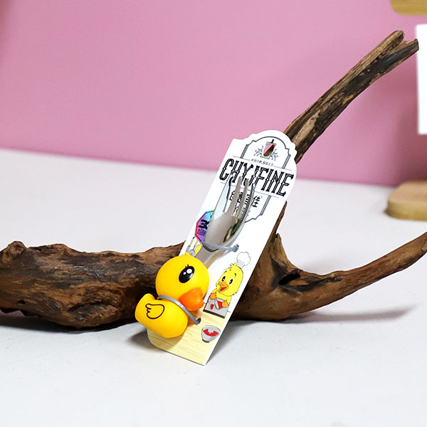 TF - 2122 304 Stainless Steel Kids' Little Yellow Duck Fork & Spoon Set M.66 JPDB