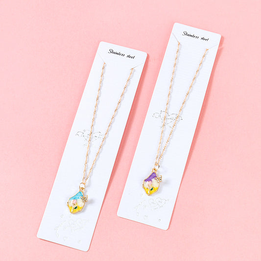 Tulip and Butterfly Necklace M.43