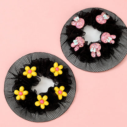 Five resin accessories for children's hairnets