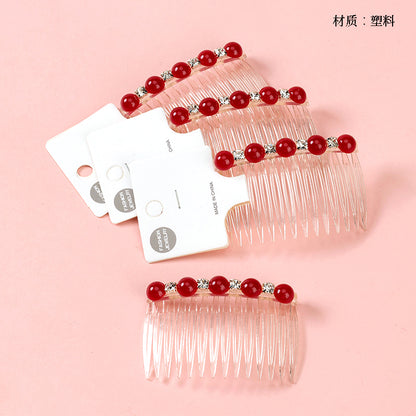 M42 Transparent Hair Comb Adorned with Beads & Crystals, Boxed