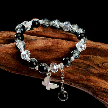 Gradient Cracked Bead Butterfly Bracelet  M.43