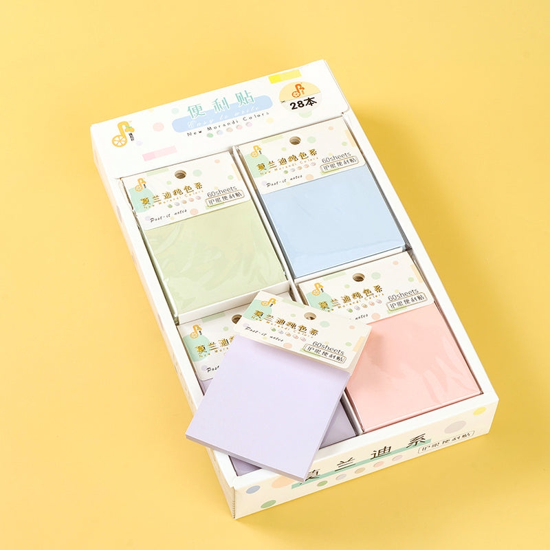 7055 Morandi Eye-Protection Sticky Notes Low-Saturation Colors 80g Thick Paper Office & School Use M.81