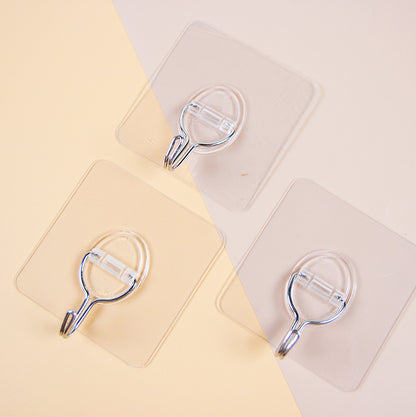 Qiaoxiaoya Model 9205 Adhesive Hooks - 3 Pcs External Buckle Transparent Square Type M.16
