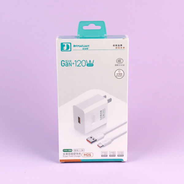 120W Type-C Charging Kit - Model M25 (Huawei Compatible) A12 JPDB
