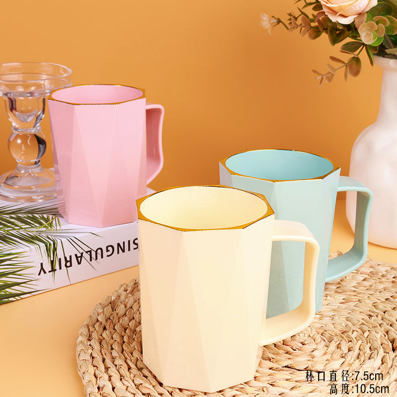 201 Solid Color Gold-Edged Diamond Mouth Cup M.26