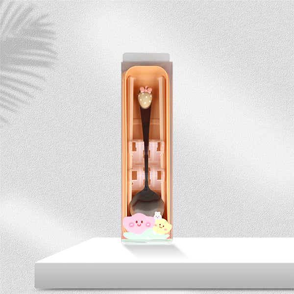 Three - Dimensional Strawberry - shaped Spoon and Chopsticks Tableware Set M.66 JPDB