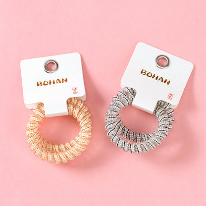 M42 two fashion plaid telephone cord hair ties in a box