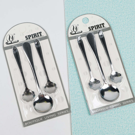 G016 3-piece Rose-pattern Coffee Spoon Set M.66